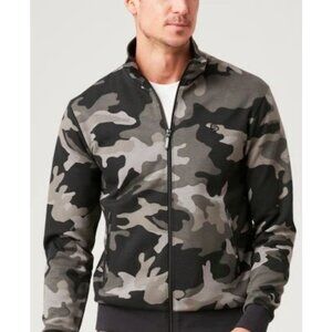 Flint Park Court Tennis Zip-Up Jacket Men's Size Small in Black & Gray Camo NWT!